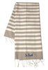 Telo mare in cotone Fouta con stampa a righe beige