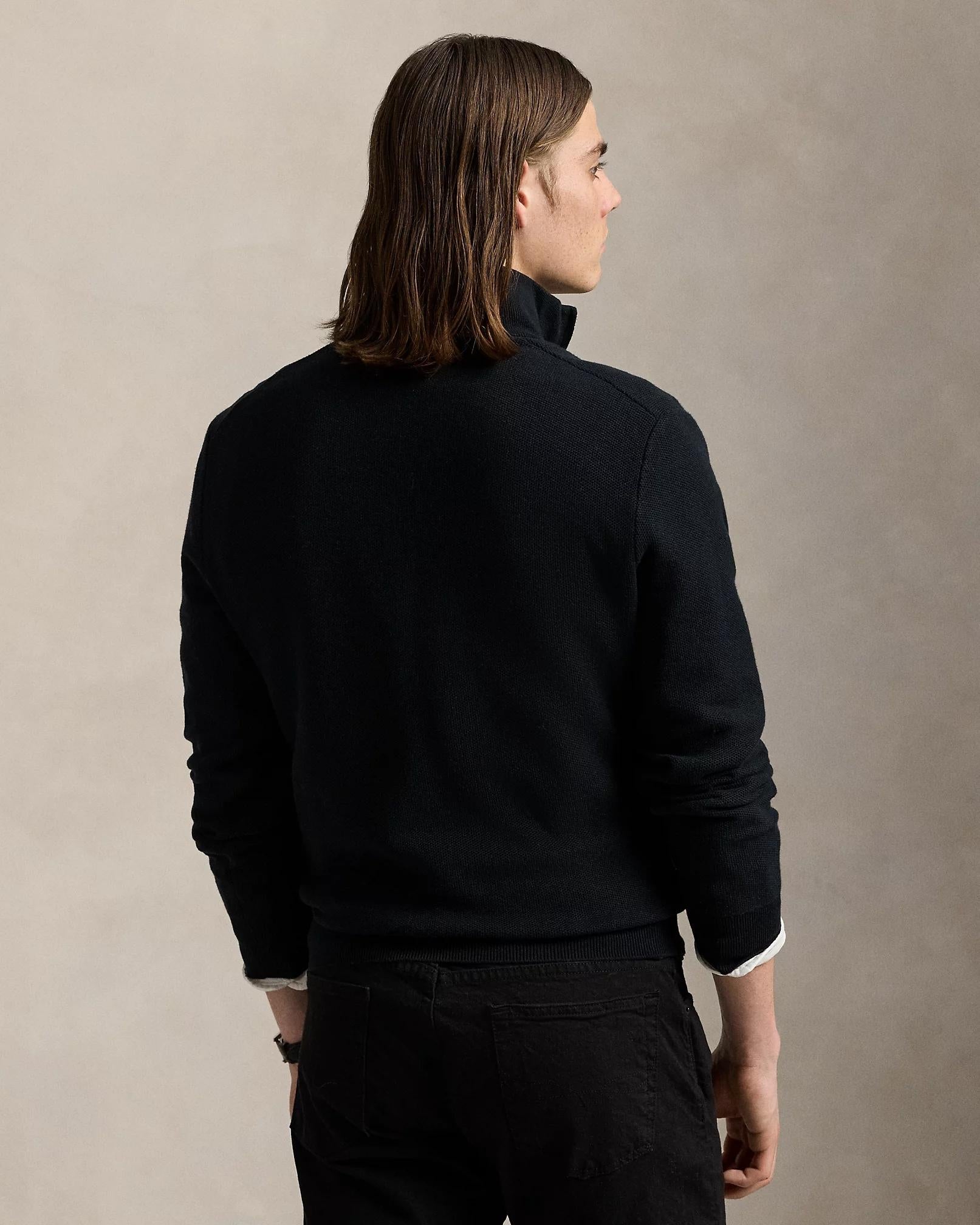 Maglia in piqué di cotone con mezza zip 710932304 505 RALPH LAUREN 