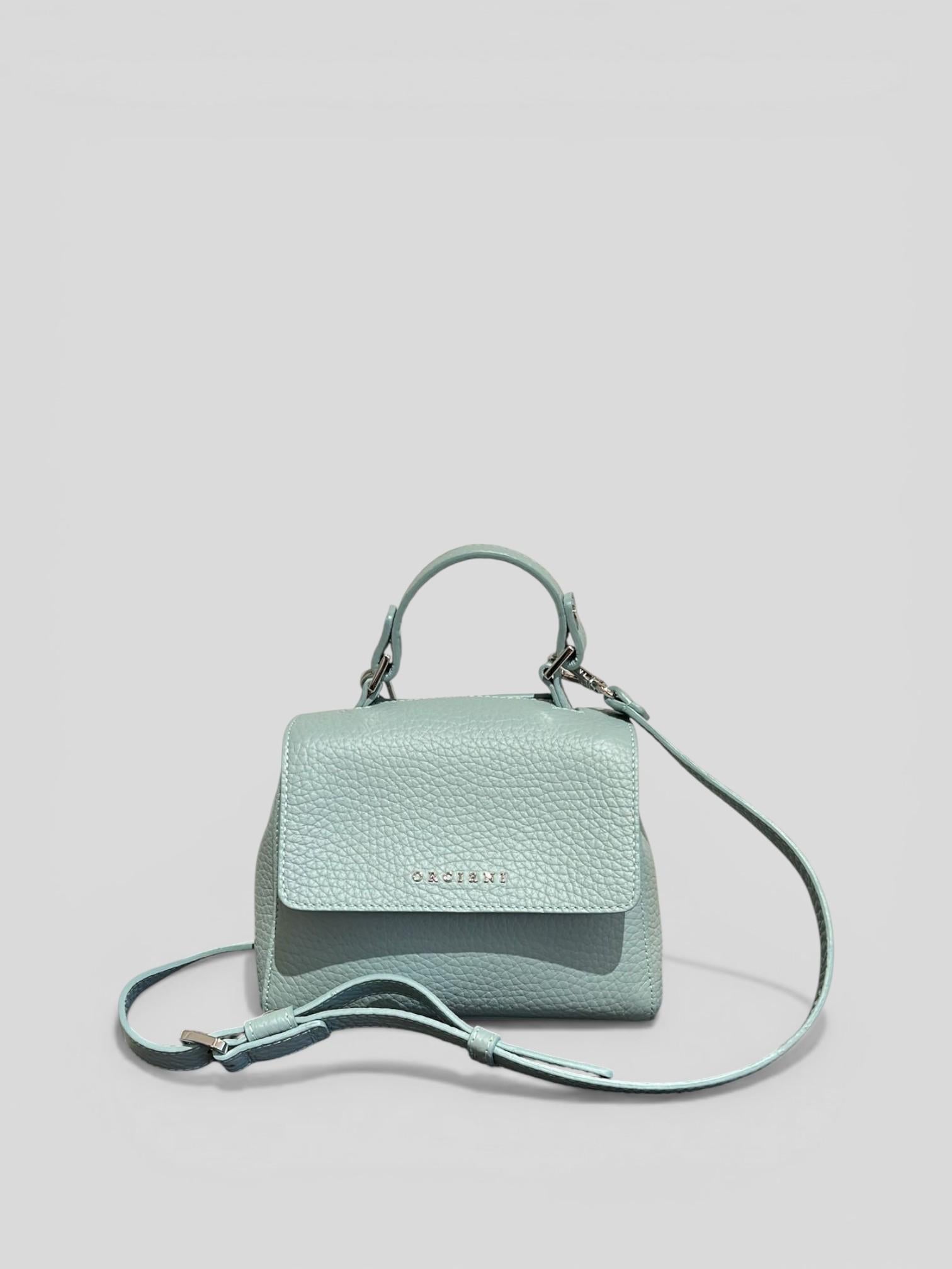 Borsa Sveva Soft Mini a mano in pelle con tracolla B02019SOF ACQUA ORCIANI 