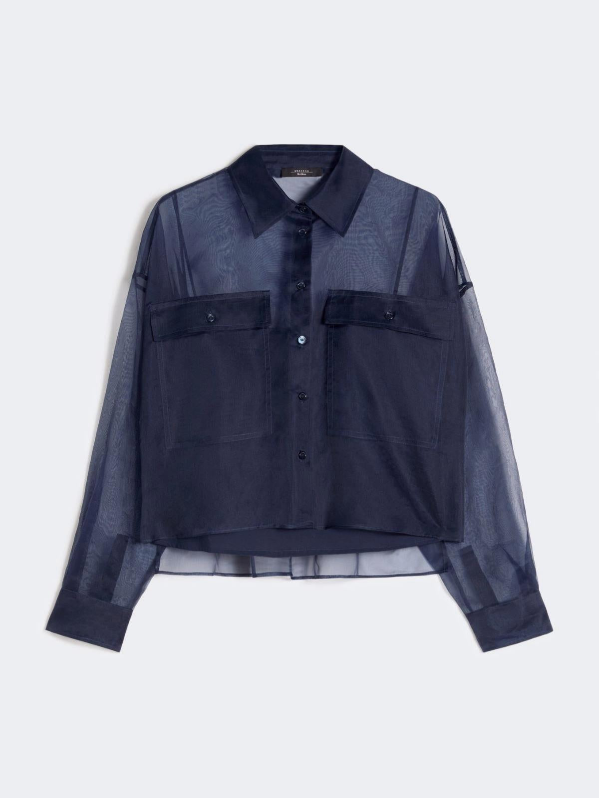 Camicia in organza di seta - BLU<BR/> WKDCOLOMBA 004 WEEKEND 