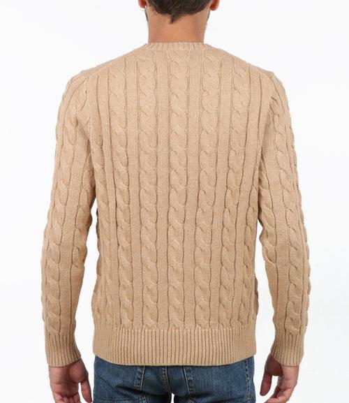 Maglia uomo in cotone motivo a trecce