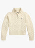 Maglione a collo alto in lana e cashmere a trecce
