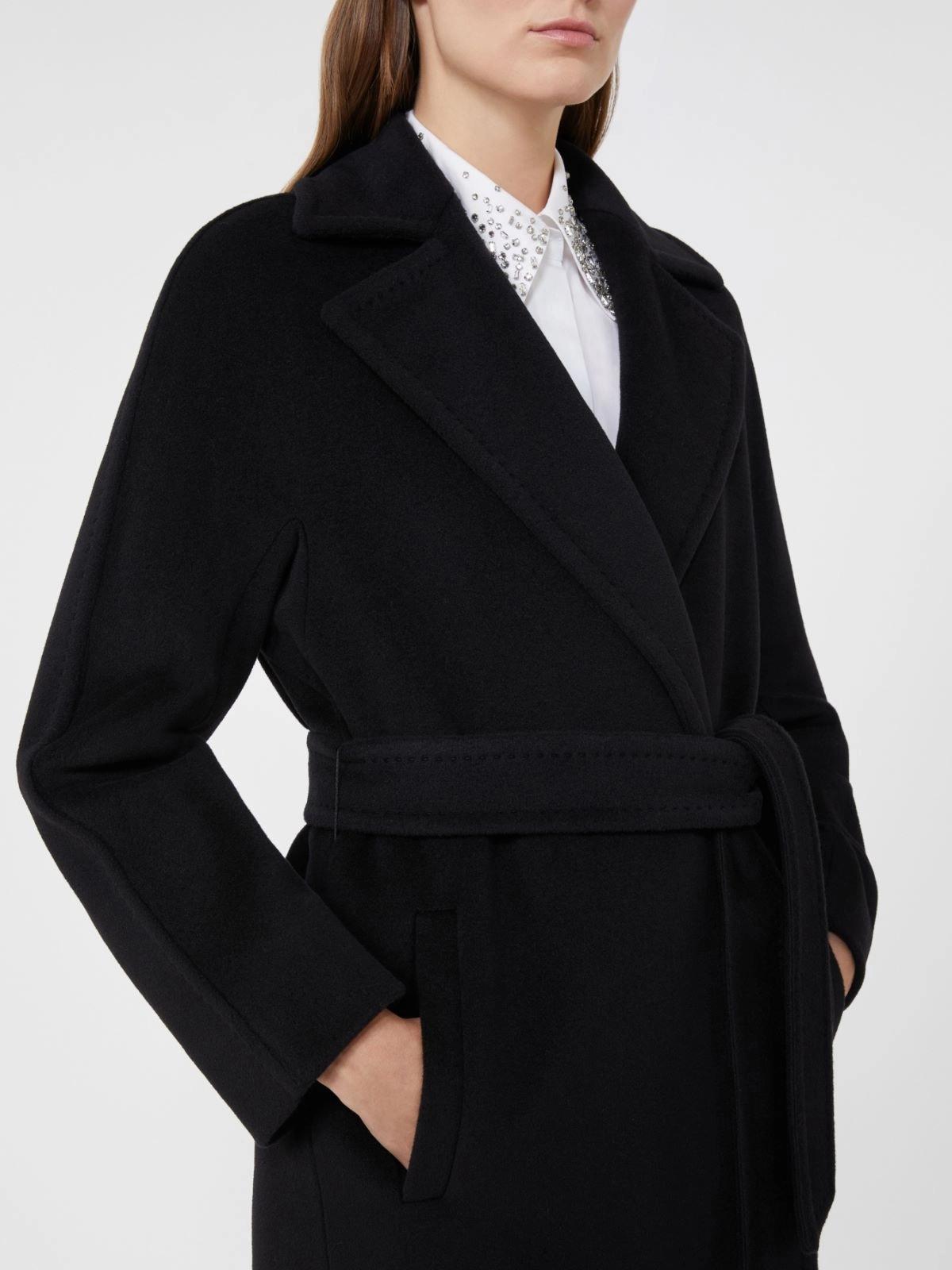 Cappotto a vestaglia in beaver di lana - Nero<BR/> SCIRE 005 MAX MARA STUDIO 