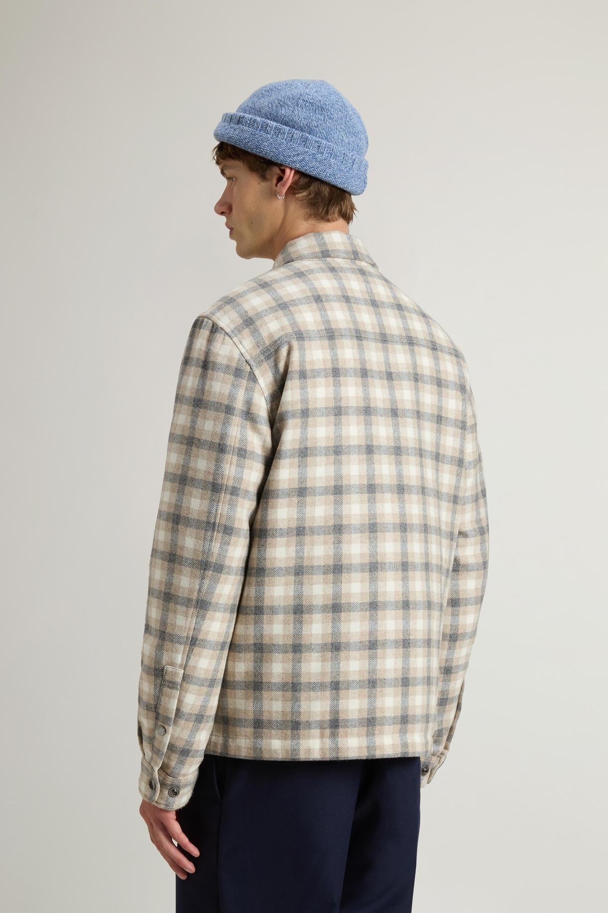 Giacca a camicia Alaskan Check in misto lana italiana riciclata<BR/> CFWOOS2018MRUT3046 8918 WOOLRICH 