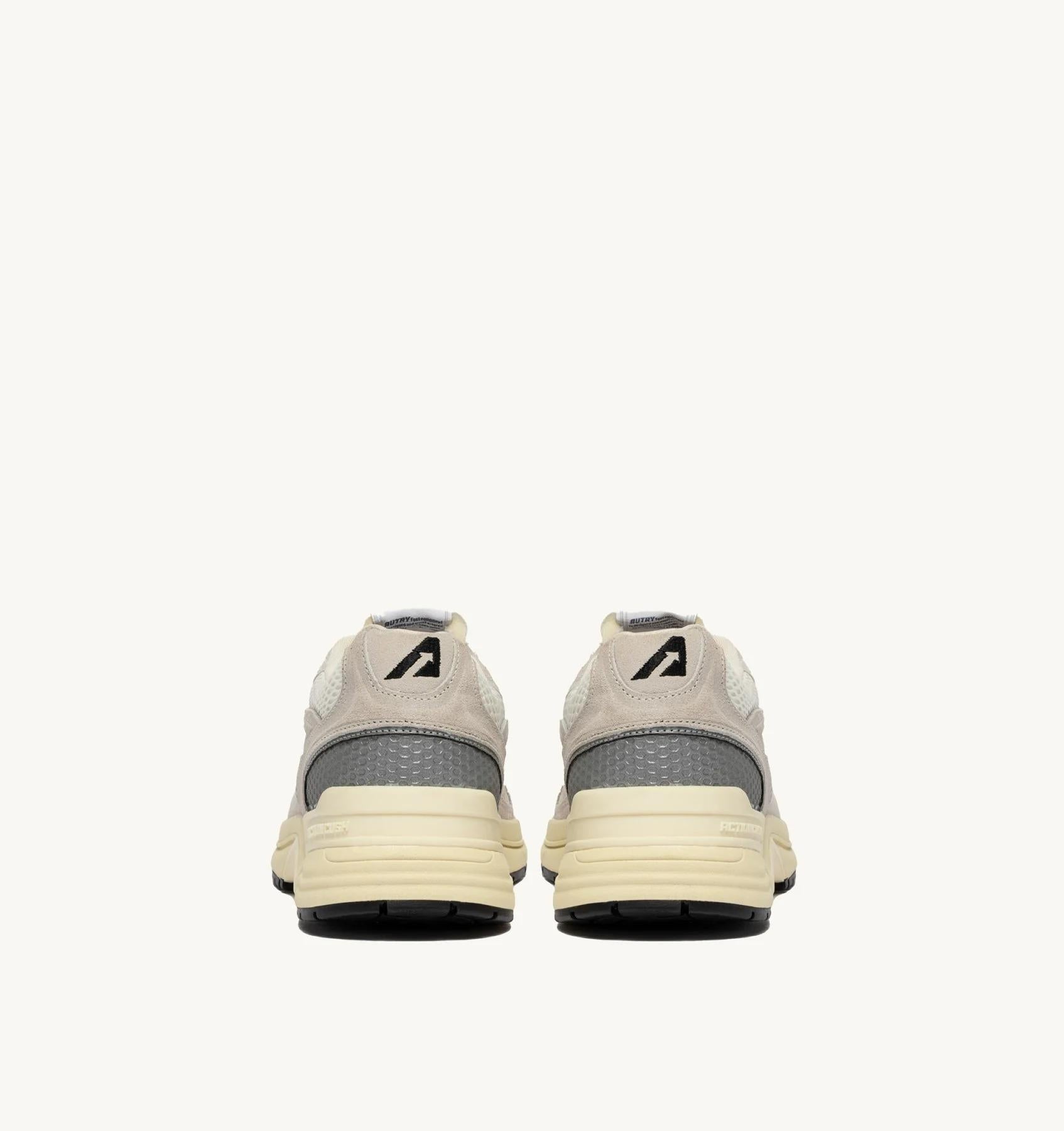 SNEAKERS HYPERWAY IN MESH E SUEDE BIANCO E ARGENTO<BR/> HYLW UM18 AUTRY ACTION SHOES 