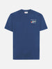 T-shirt Arnott in cotone blu con ricamo Grand Slam e stampa bicchieri