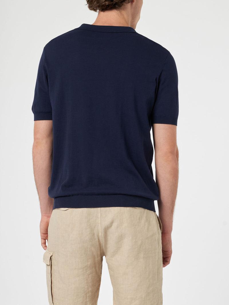 Polo da uomo in maglia blu navy Sloan SLO0001 00151H MC2 SAINT BARTH 