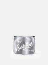 Pochette Aline soft in cotone lino con stampa a righe