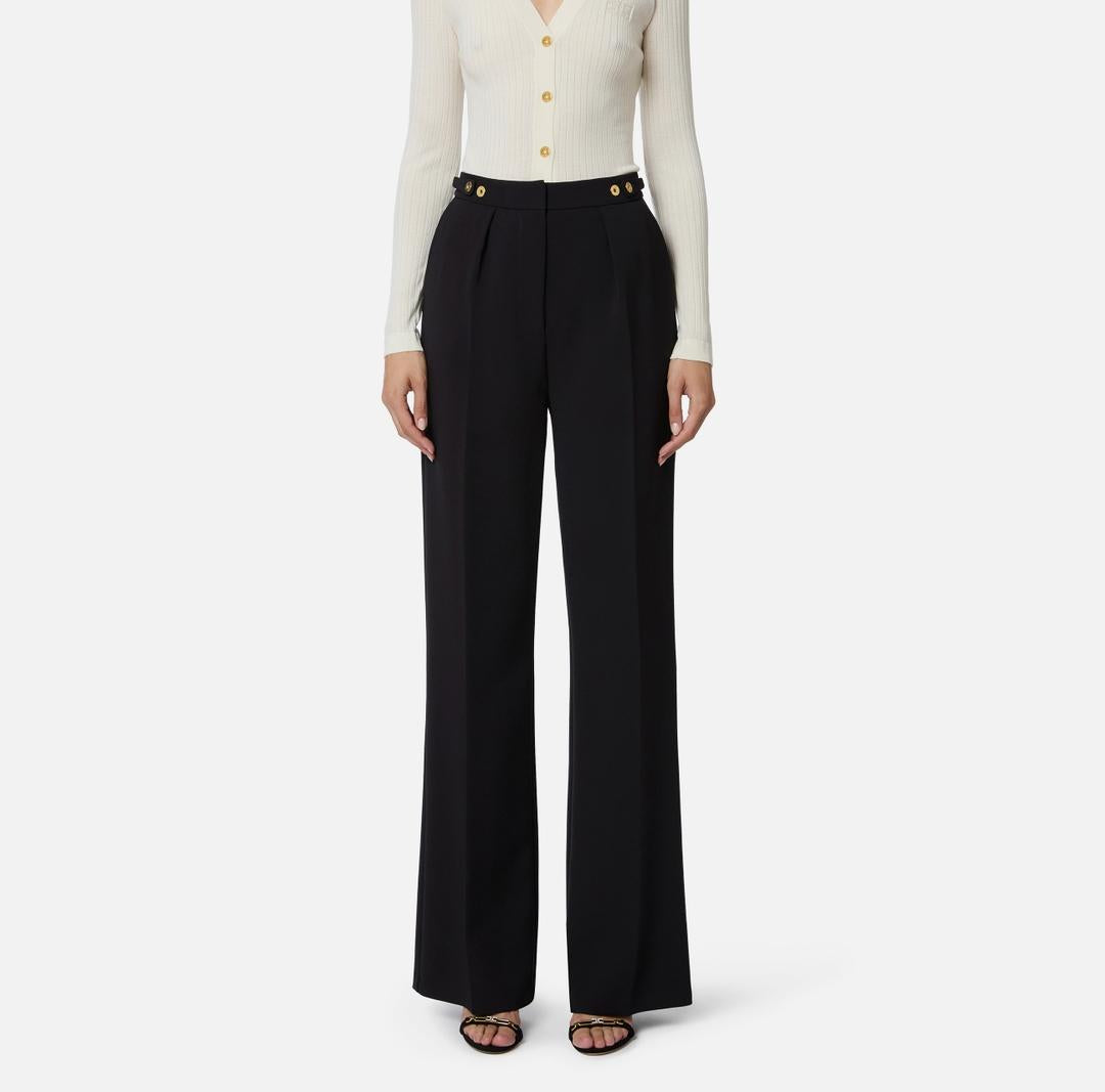 Pantaloni in crêpe con accessorio gioiello PA09956E2 110 ELISABETTA FRANCHI 
