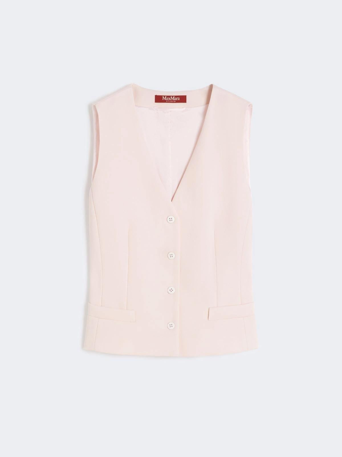 MSTMADIA<BR/>Gilet in crêpe di lana - Rosa<BR/> MSTMADIA 047 MAX MARA STUDIO 