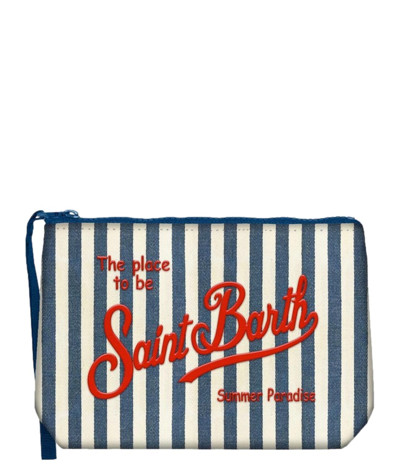 Pochette Aline effetto denim a righe