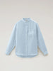 Camicia uomo in lino con collo coreano