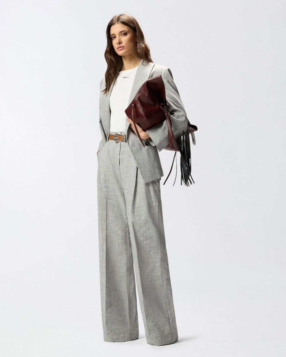 Pantaloni fiammati con piega stirata<BR/> 106918A3AS ZZ2 PINKO 