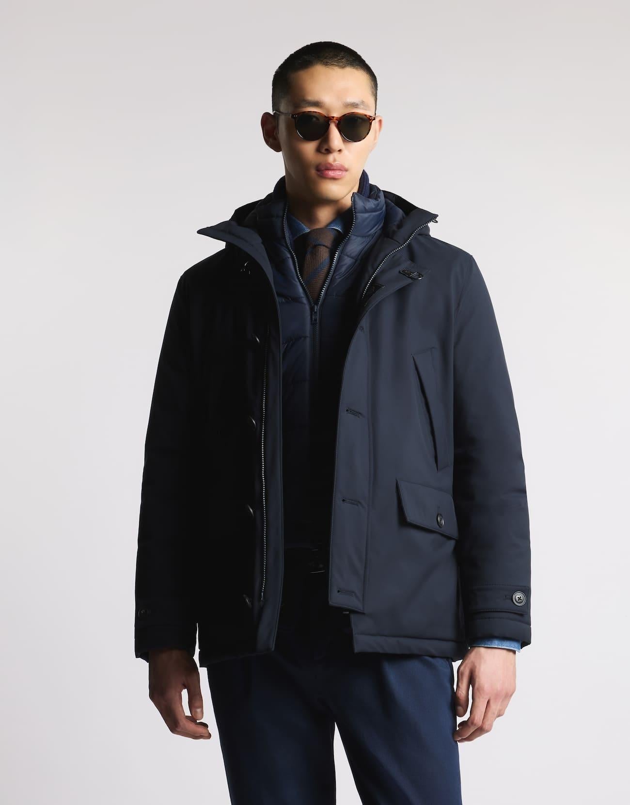 Parka Corto in Gabardine Tecnico<BR/> NAM13510220XLM U809 FAY 