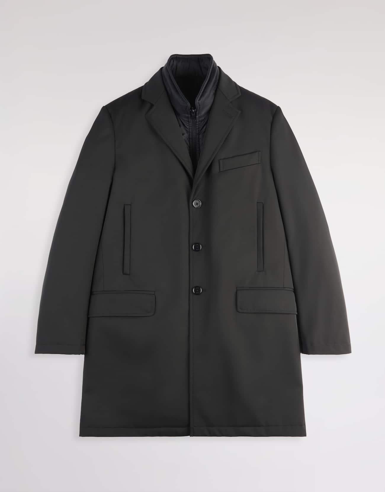 Double Coat in Gabardine Stretch<BR/> NAM5351168STOA B999 FAY 