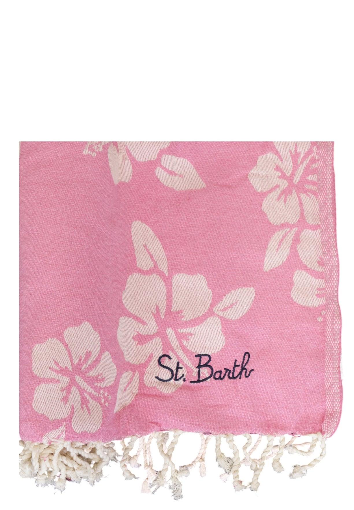 Telo mare Foutas in cotone con jacquard fiorato rosa FOUT009 07670L MC2 SAINT BARTH 