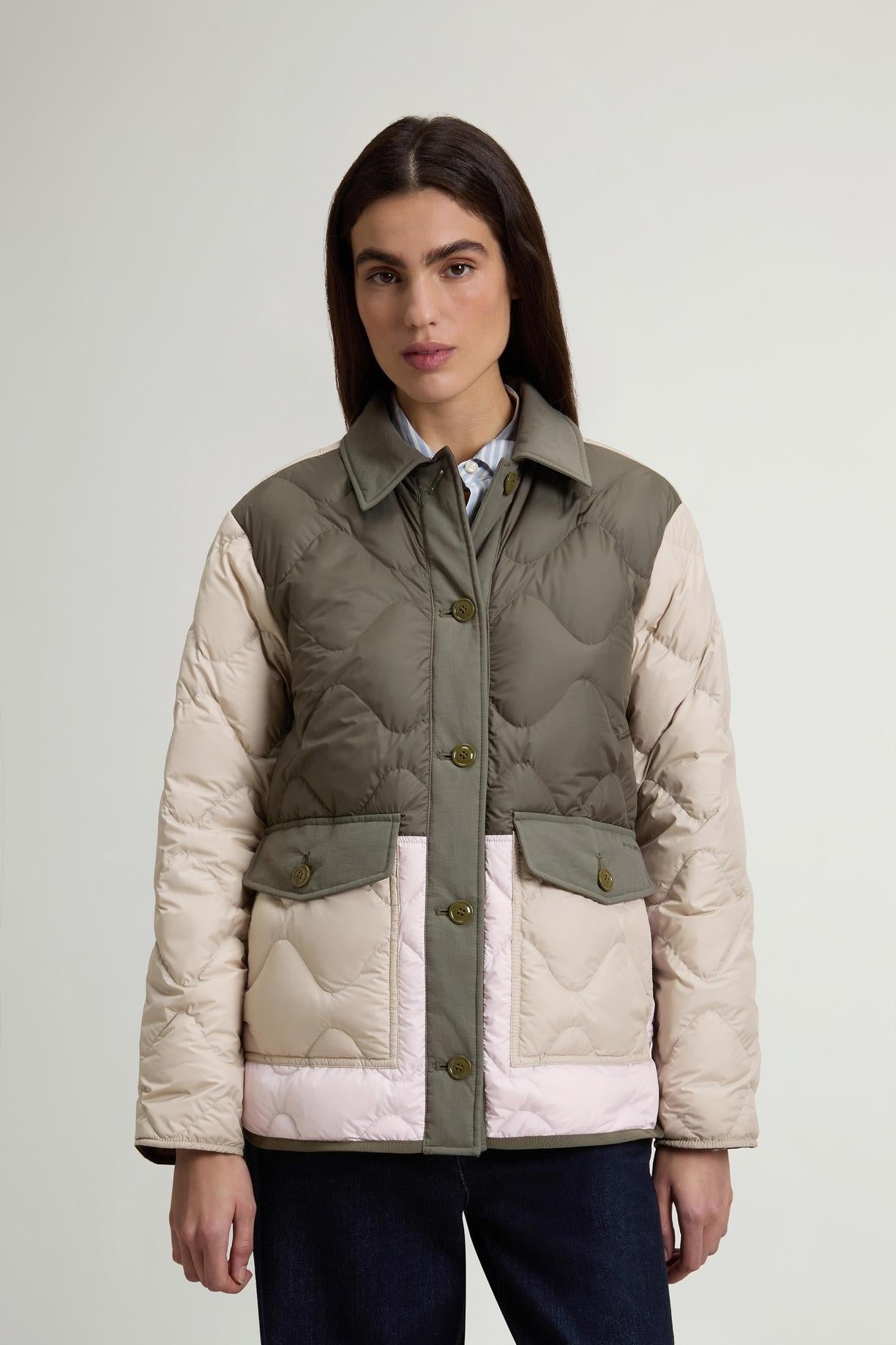 Giacca Heritage trapuntata in microfibra<BR/> CFWWOU1137FRUT2635 7448 WOOLRICH 