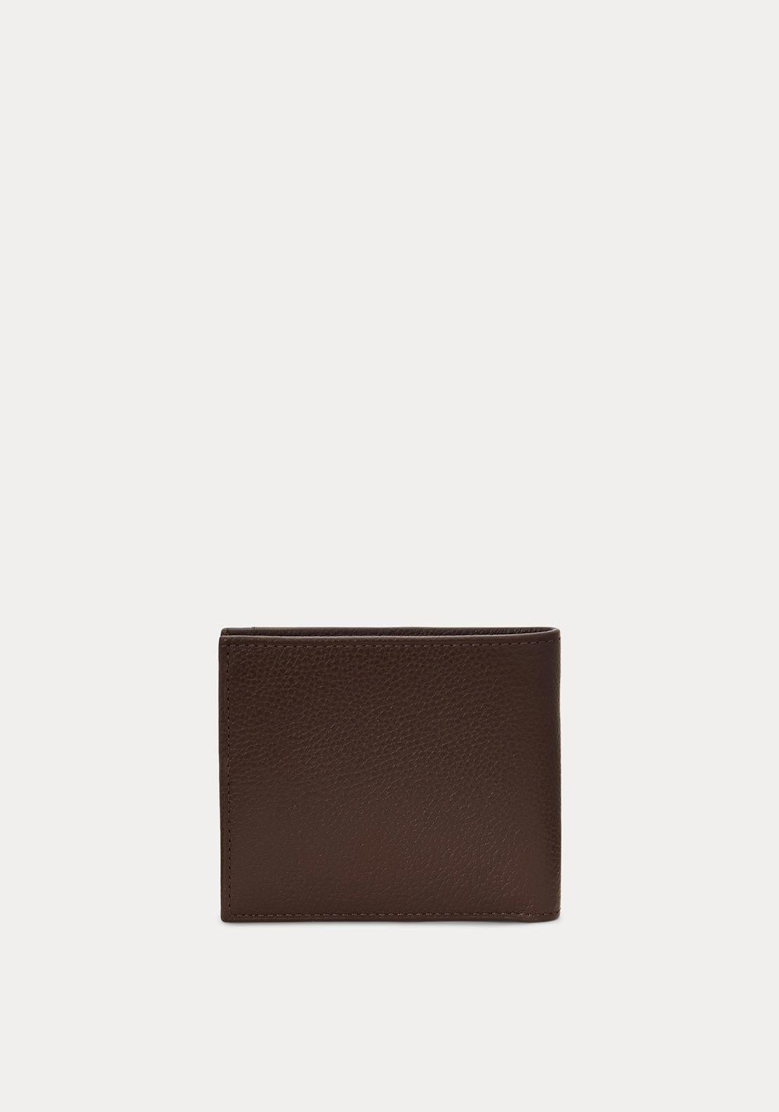 Portafoglio Ralph Lauren in pelle martellata, marrone scuro<BR/> 405963224 002 RALPH LAUREN 