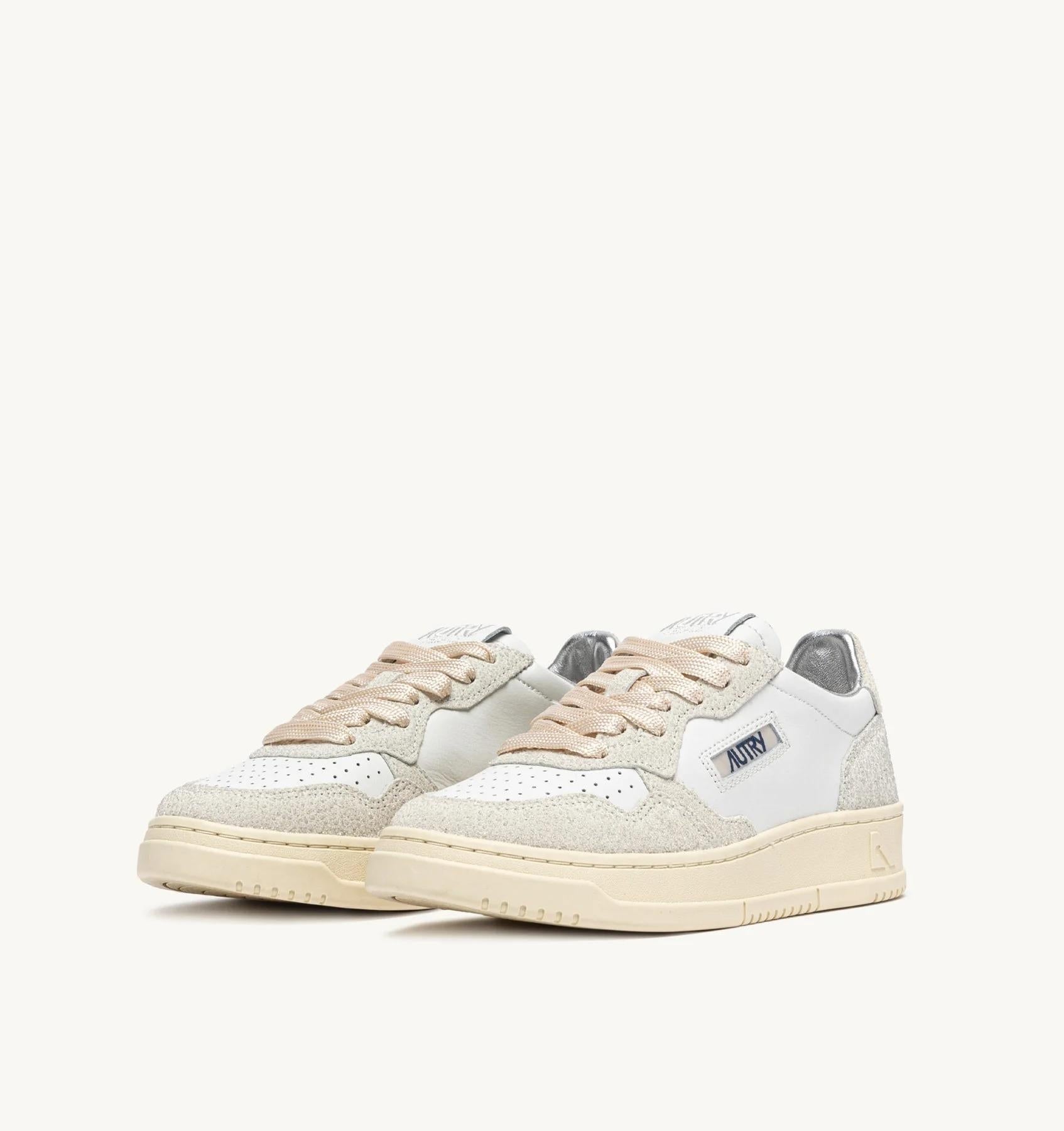 SNEAKERS MEDALIST LOW IN PELLE BIANCA E GLITTER AULW TA01 AUTRY ACTION SHOES 