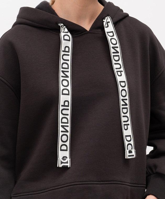 Felpa con cappuccio regular in cotone<BR/> F502KF0234XXX 999 DONDUP 