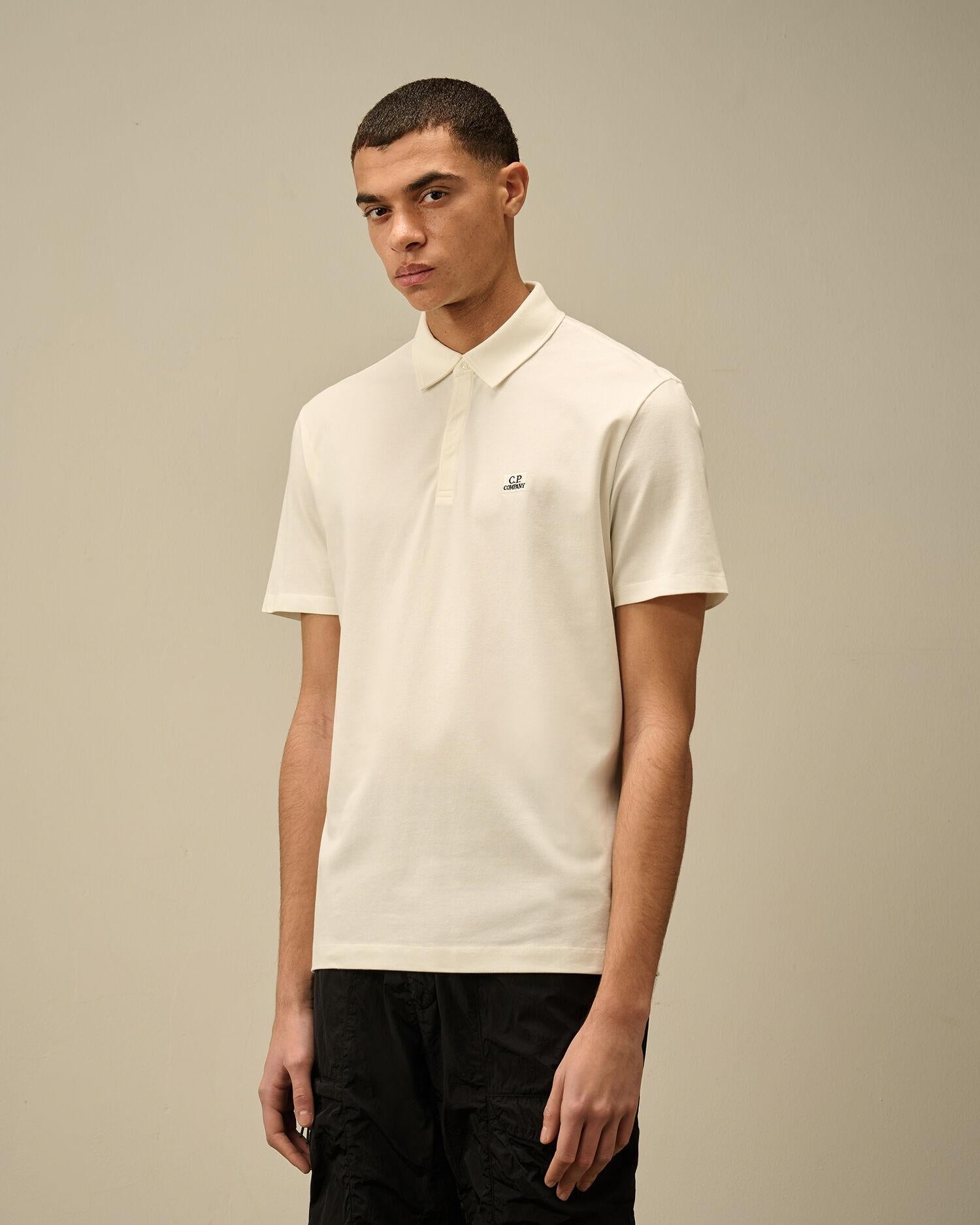 Stretch Piquet Three-Button Logo Polo