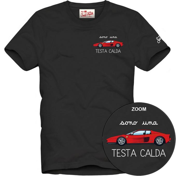 T-shirt da uomo in cotone con stampa TSHM001 04992H MC2 SAINT BARTH 