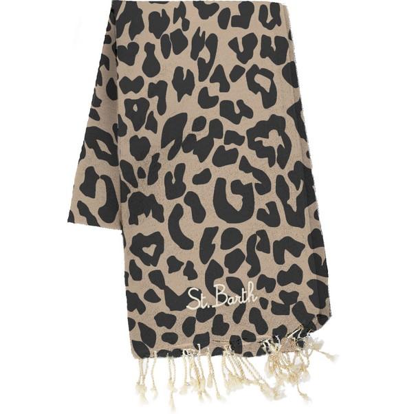 Telo mare Foutas in cotone con jacquard animalier