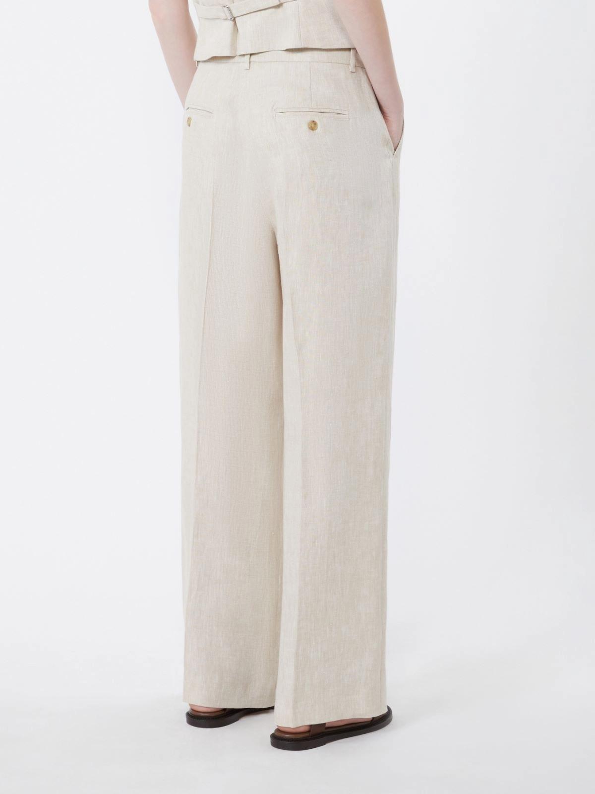 Pantalone in canvas di lino - ECRU<BR/> WKDMALIZIA 023 WEEKEND 