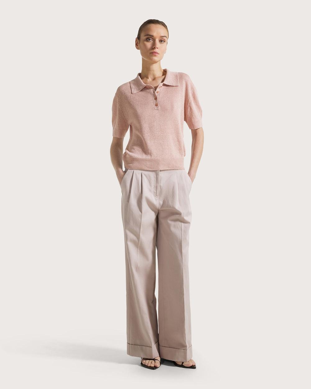 Maglia polo in lino cotone<BR/> MT4073950081 521 SEVENTY 