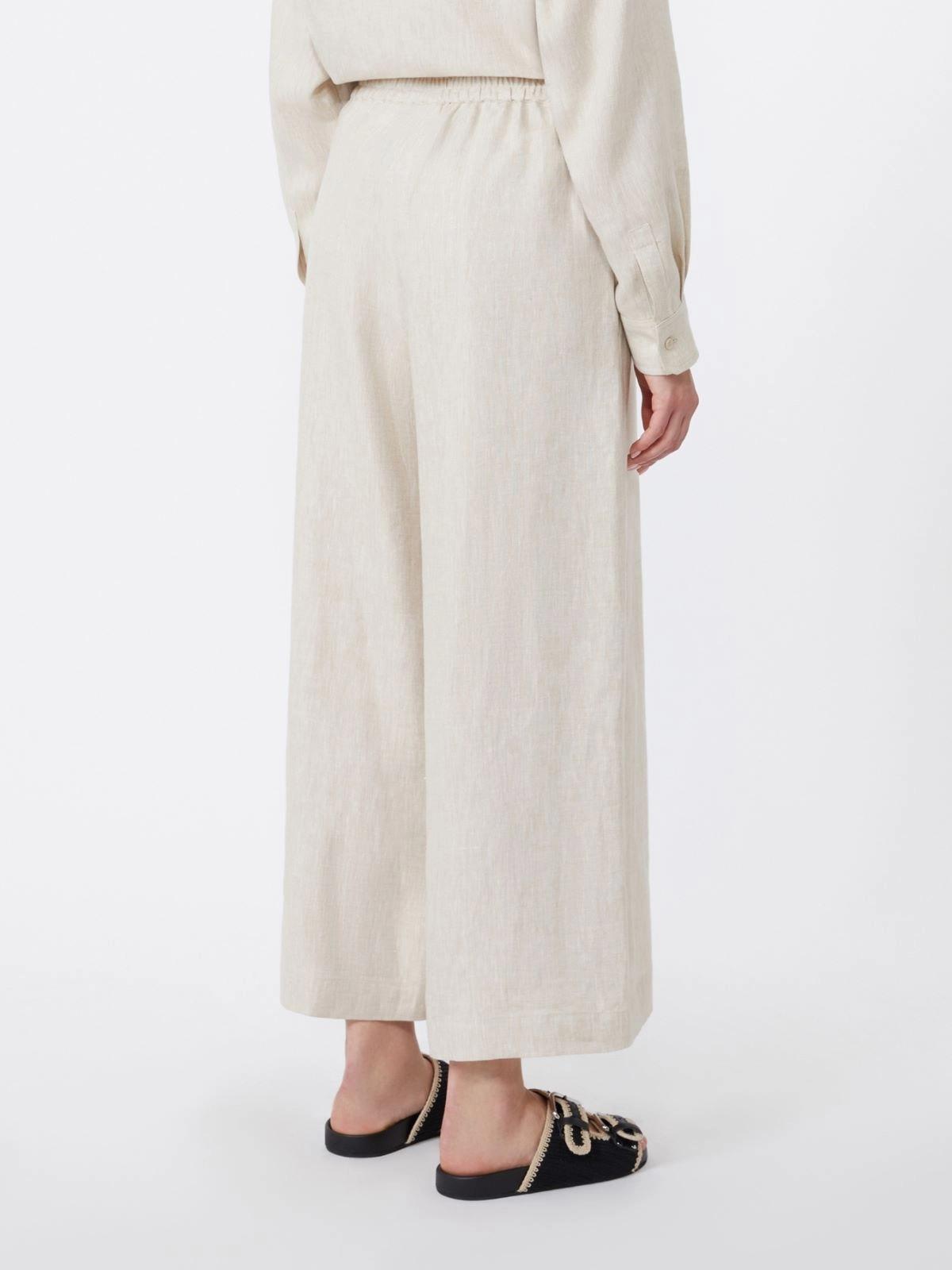 Pantalone ampio in lino - ECRU<BR/> WKDFELINO 023 WEEKEND 