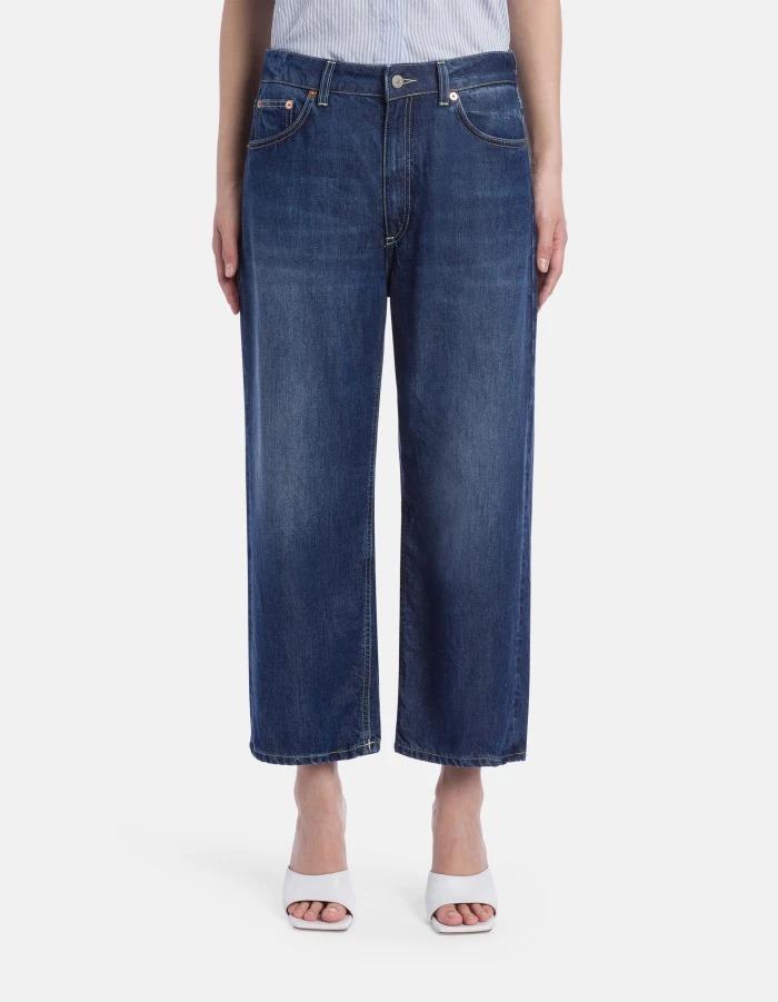 Jeans Tami wide leg in denim fisso lyocell<BR/> DP770DF0266DLZ3 800 DONDUP 