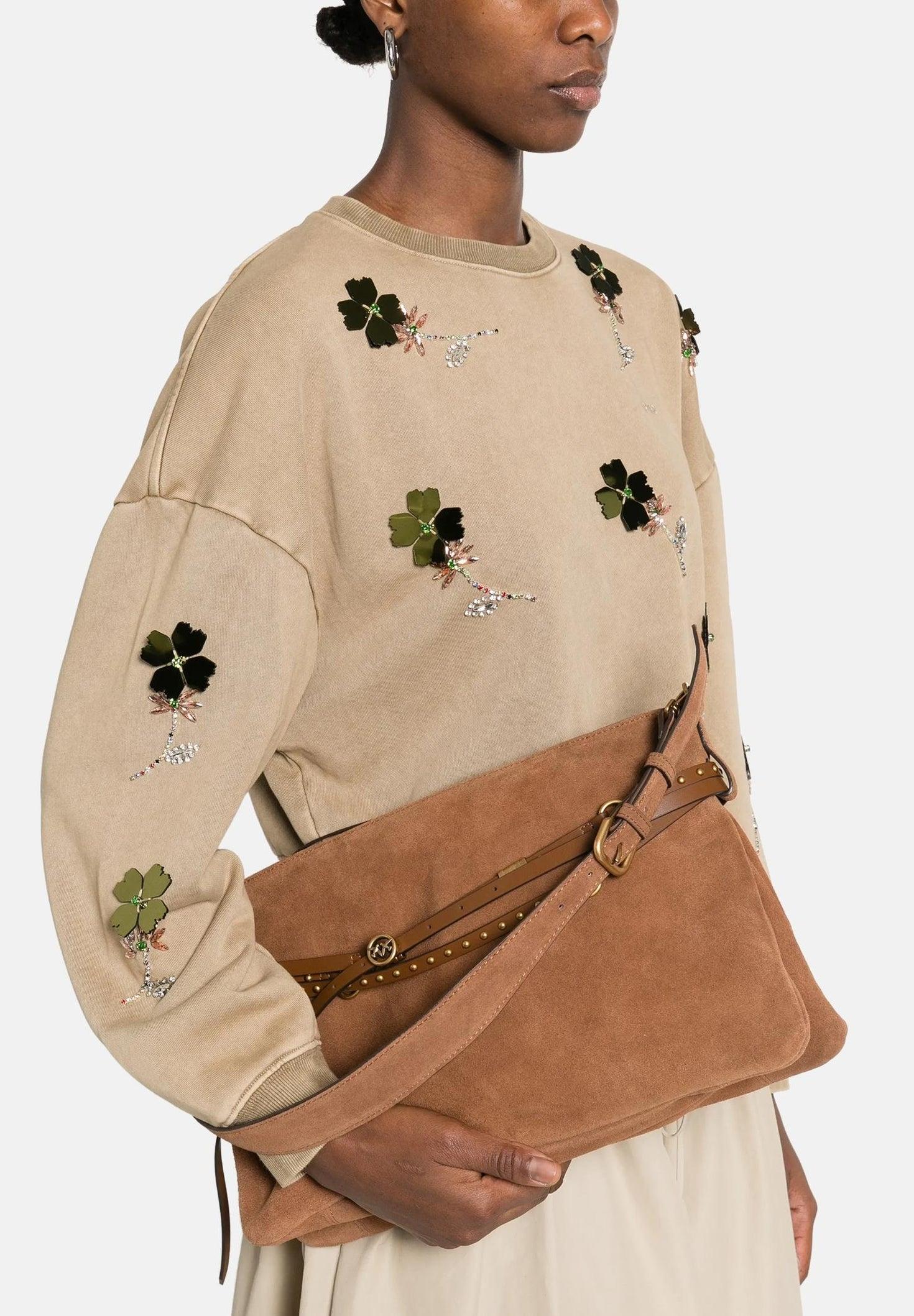 Borsa a spalla grande Belt Bag Big in suede 105903A0F6 L17Q PINKO 