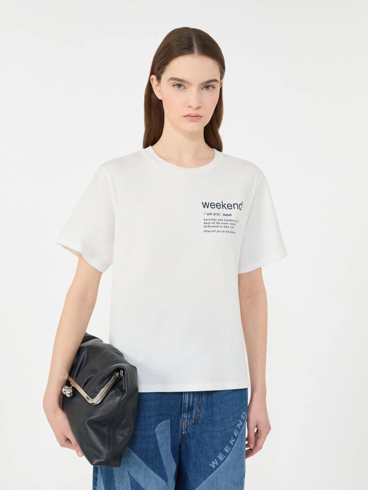 T-shirt in cotone con stampa grafica - BIANCO<BR/> WKDTENUE 003 WEEKEND 