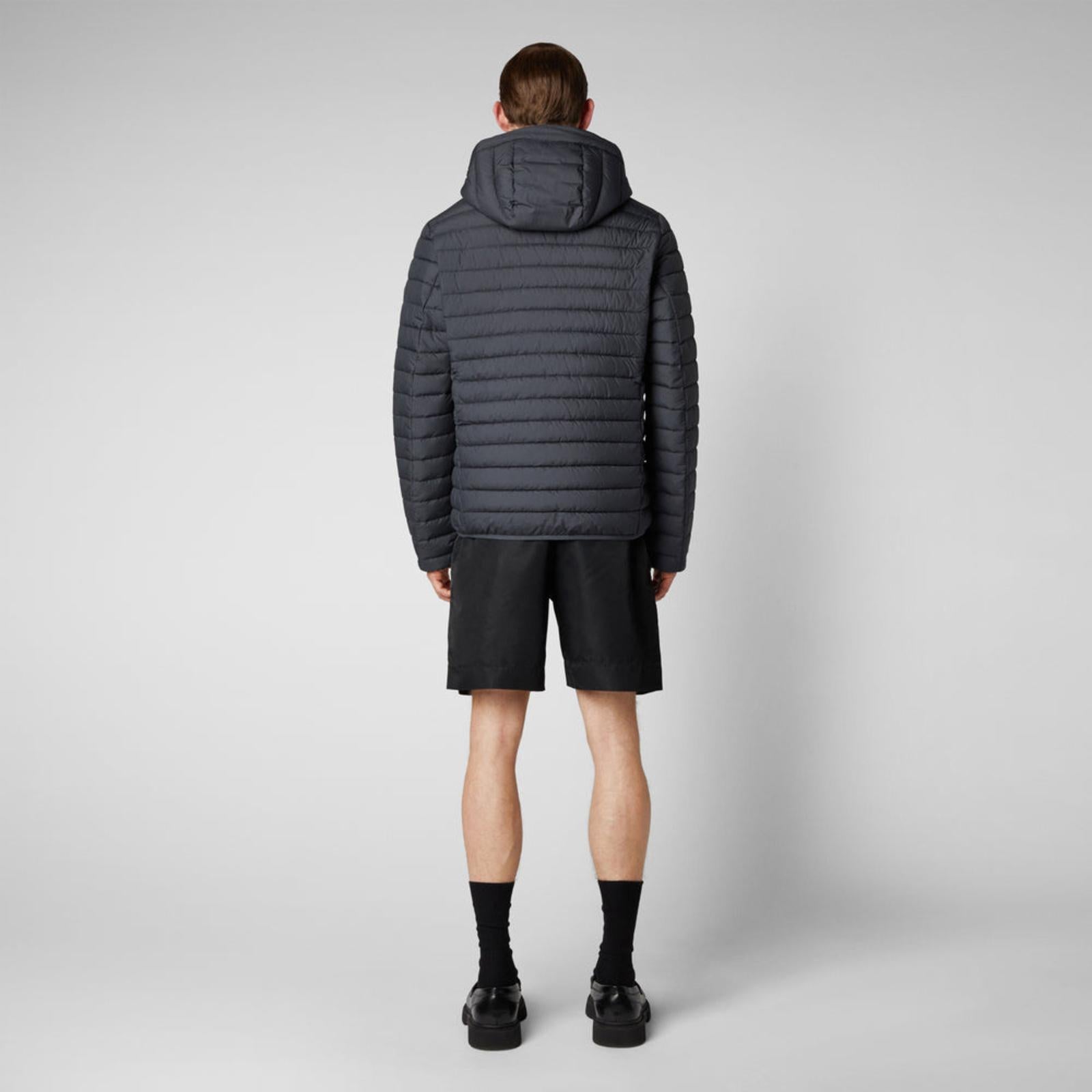 Piumino uomo in poliestere imbottito con cappuccio D31273M 10017 SAVE THE DUCK 