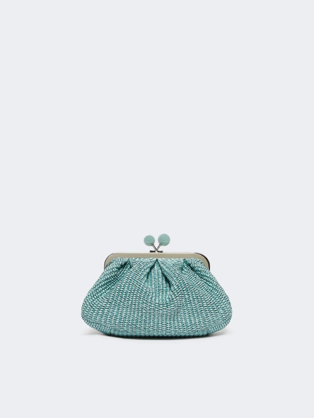 Pasticcino Bag small effetto rafia - PETROLIO WKAPALMAS 001 WEEKEND 
