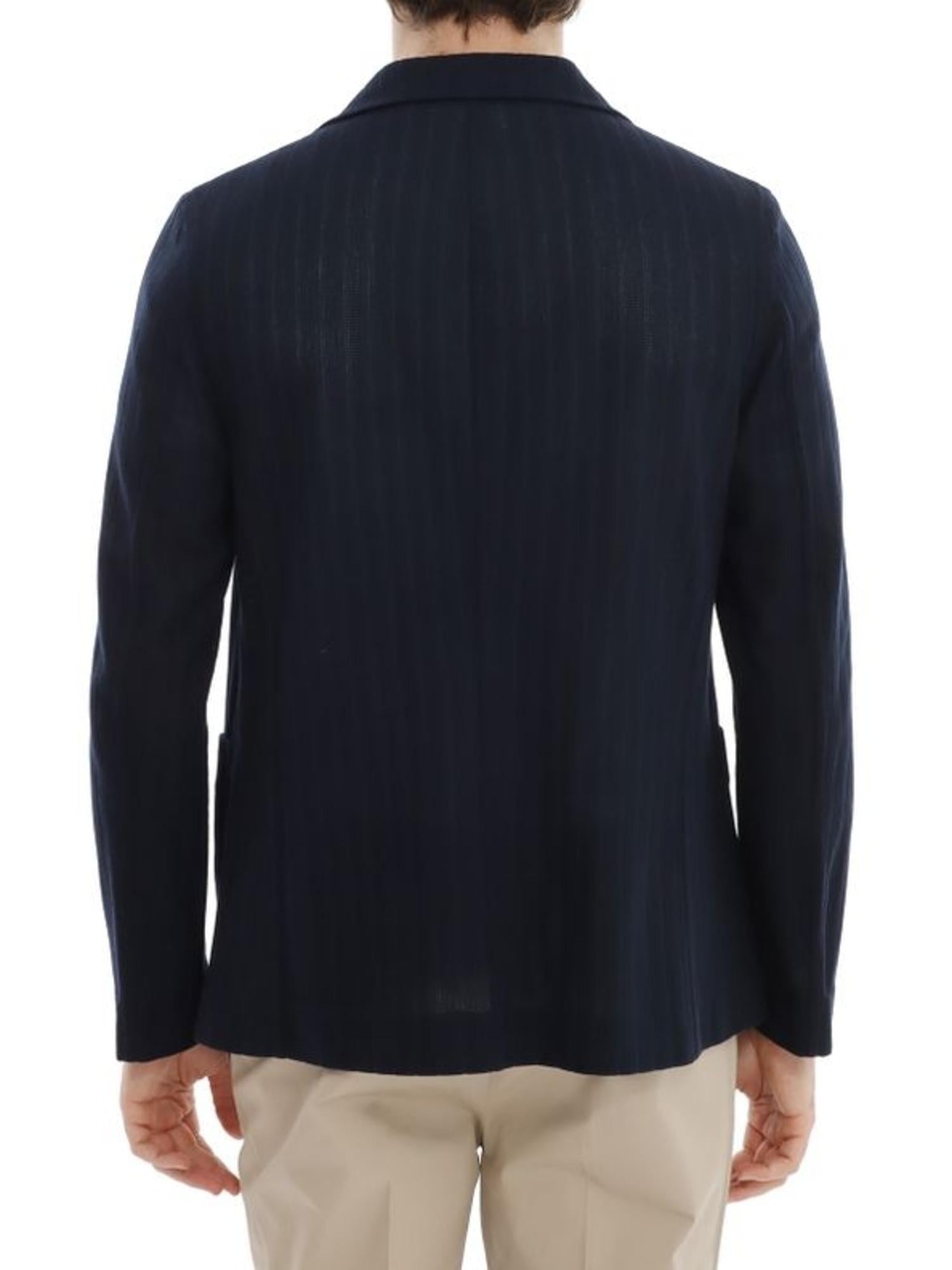 Giacca in cotone Stretch gessato blu