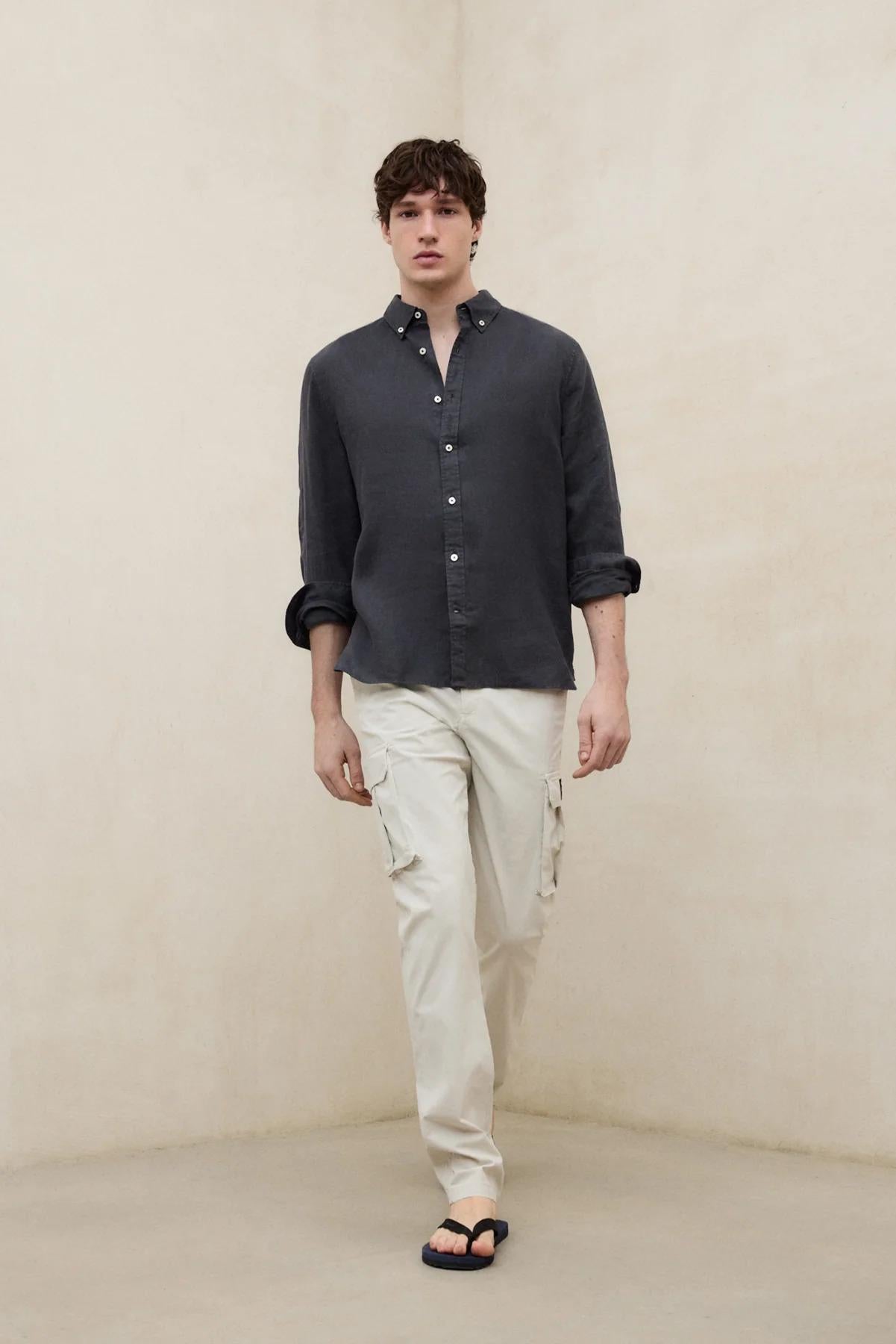 Camicia Malibu Grigio Scuro<BR/><BR/> MALIBU 303 ECOALF 