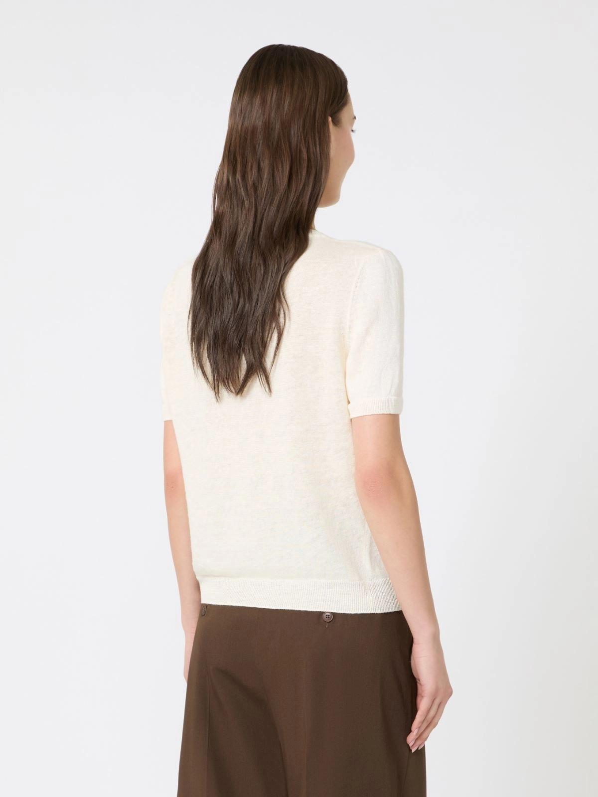 Maglia basic in filato di lino - ECRU<BR/> WKDPANCONE 001 WEEKEND 