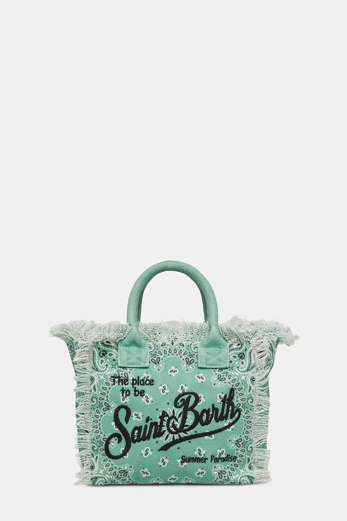 BORSA COLETTE IN TELA - STAMPA BANDANA VERDE CHIARO COL0001 02566L MC2 SAINT BARTH 