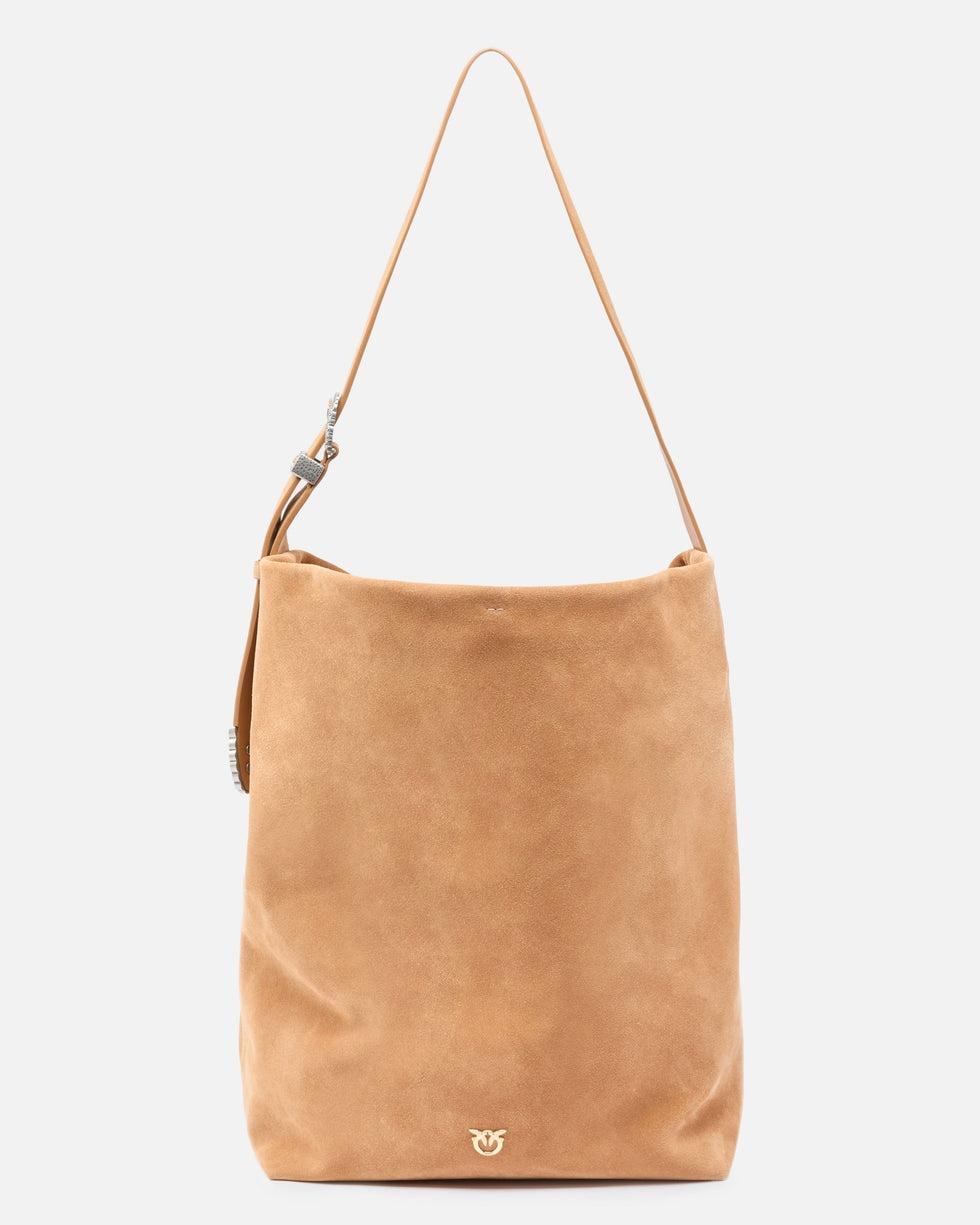 Borsa a tracolla grande Bucket Big in suede<BR/> 106834A0F6 L08A PINKO 