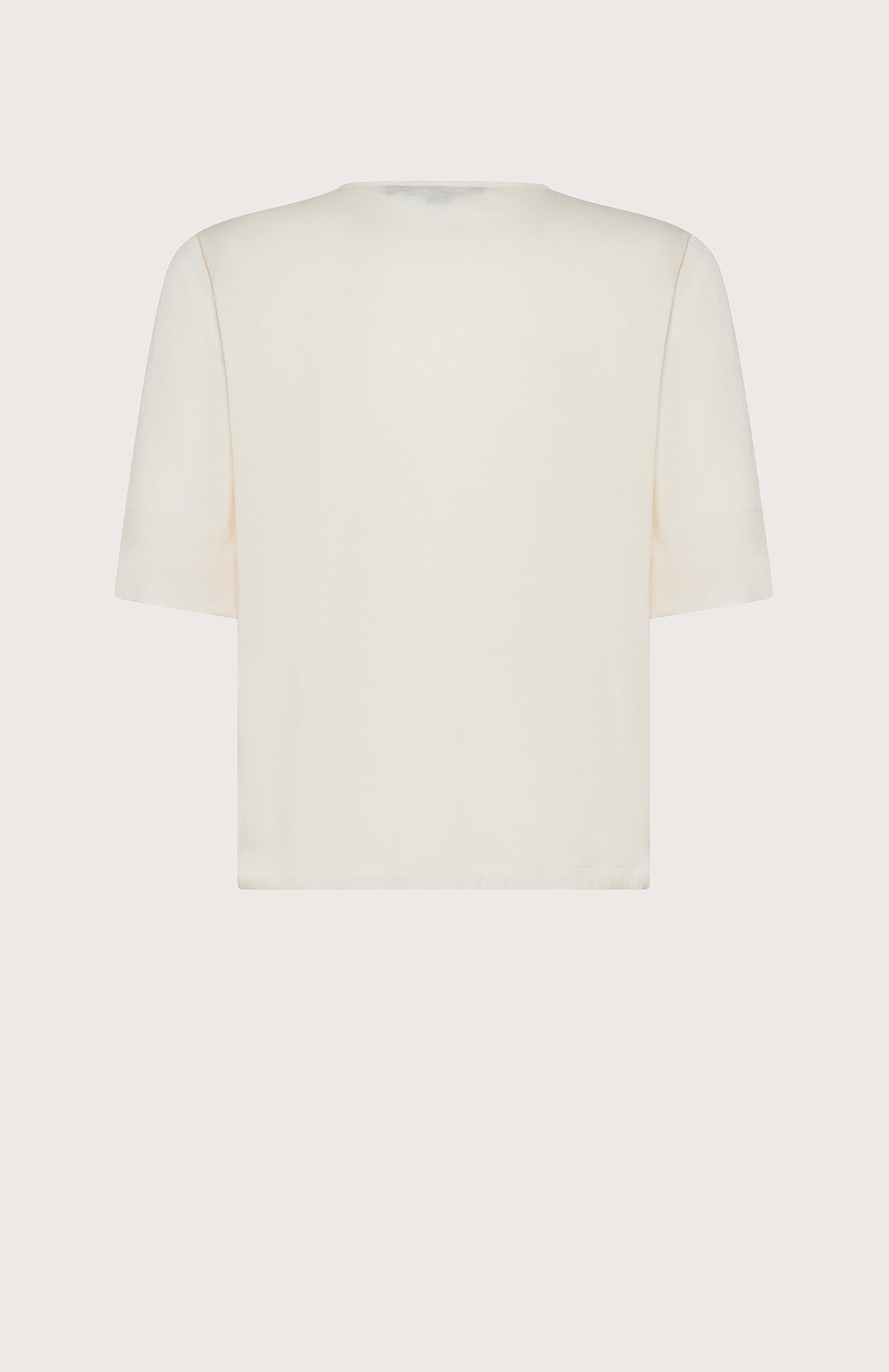 T-shirt camicia donna in jersey e crêpe misto seta