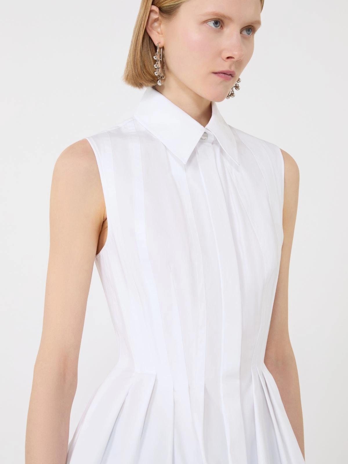 Camicia smanicata in tela pesante di cotone - Bianco ottico<BR/> SPXCERTOSA 001 SPORTMAX 