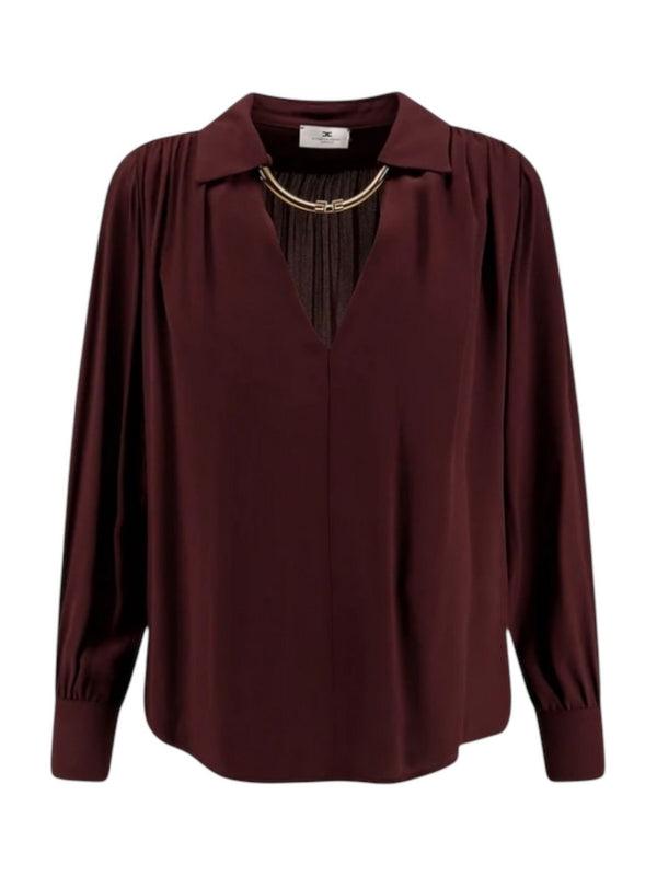 Camicia in georgette con dettaglio gioiello CA12356E2 EA4 ELISABETTA FRANCHI 