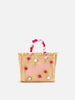 Borsa Vanity Mini Straw con manico perline