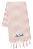 Telo mare in cotone Fouta con stampa a righe rosa