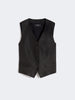 Gilet in canvas di lino - NERO