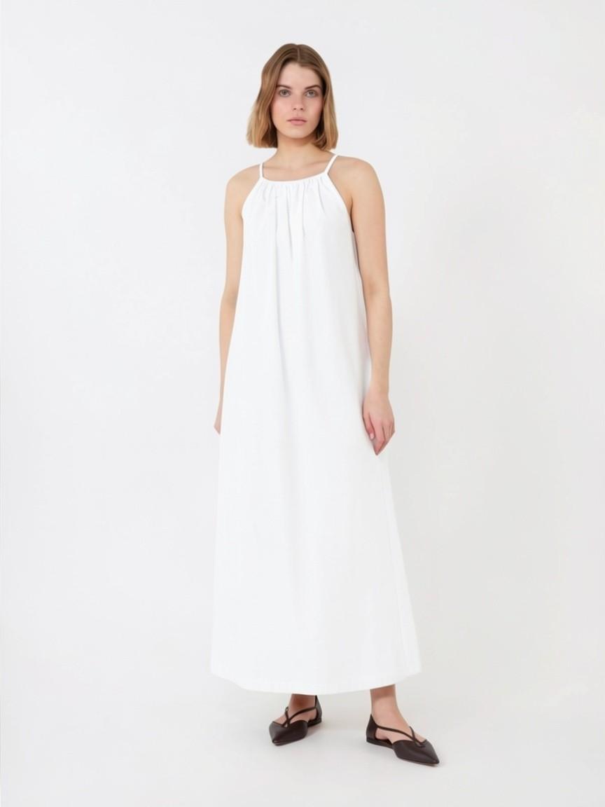 Abito in popeline di cotone - Bianco<BR/> MSTZUPPA 001 MAX MARA STUDIO 