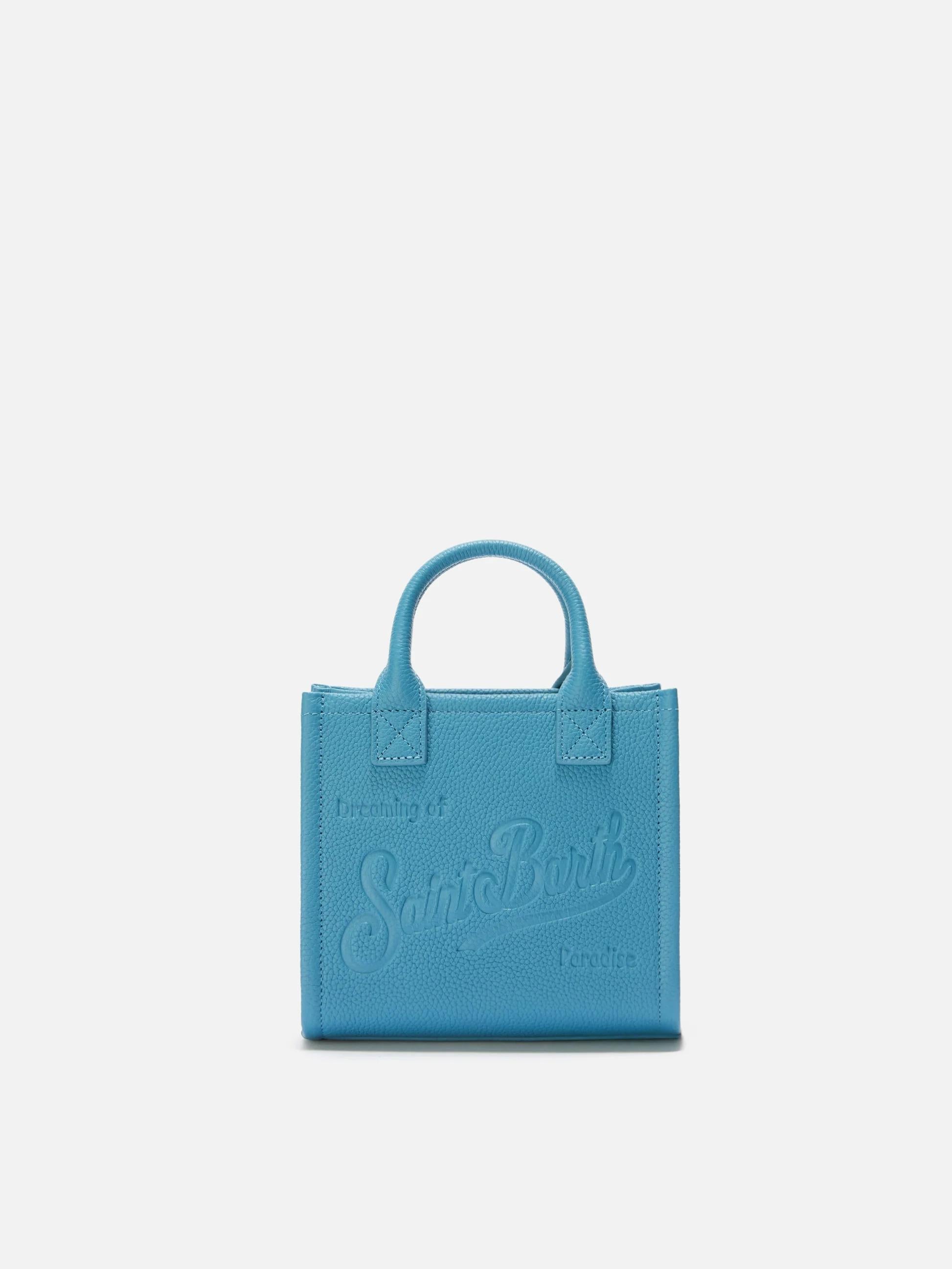 Borsa a spalla Vanity Bag Mini in pelle martellata ottanio VANMI001 00533I MC2 SAINT BARTH 