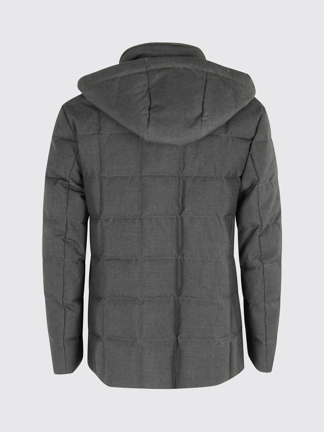 Caban in Canvas Mélange Imbottito in Piuma<BR/> NAM36510480XOB B803 FAY 