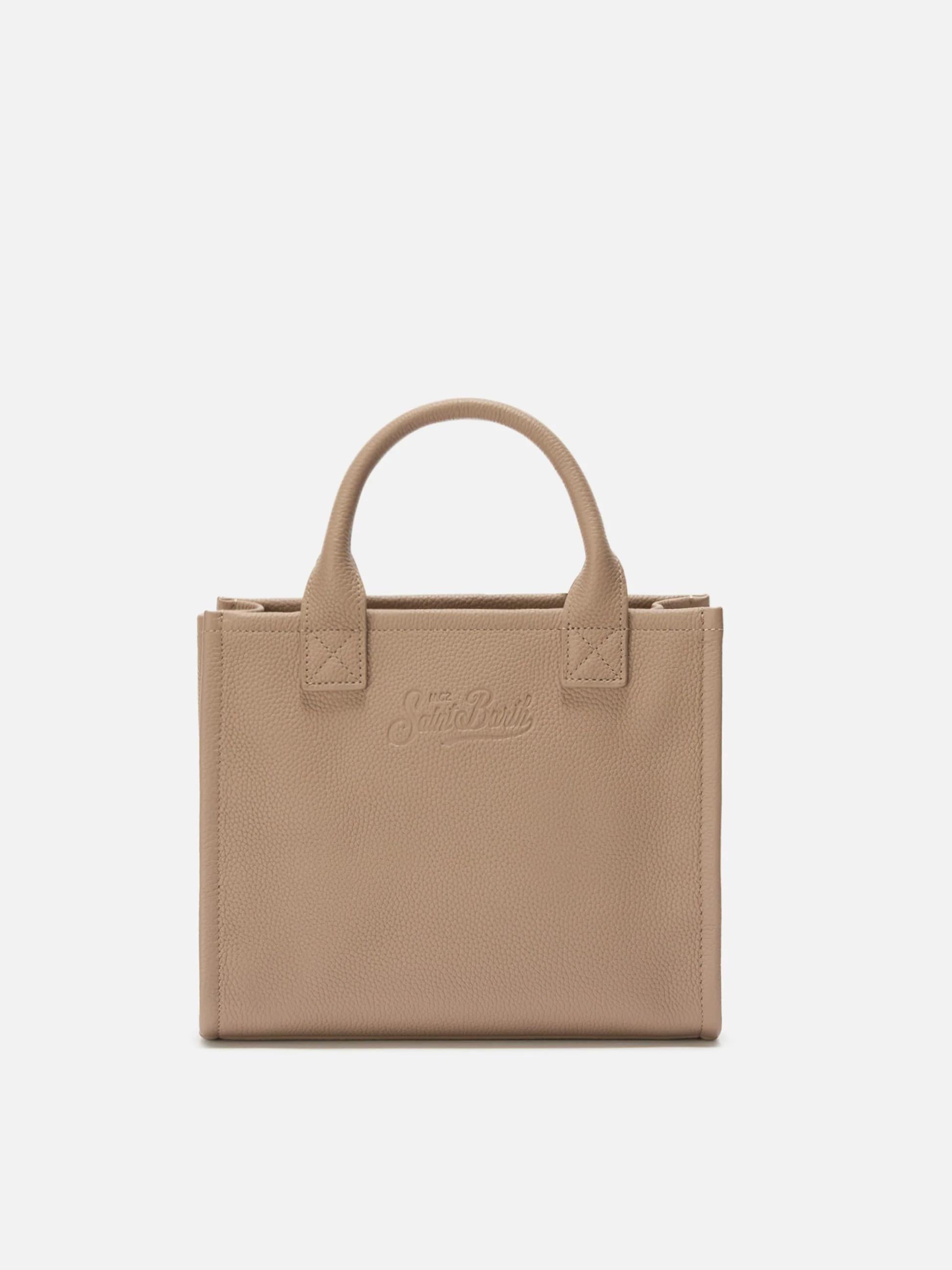 Borsa a spalla Vanity Bag Midi in pelle martellata nocciola<BR/> VANMD001 00531I MC2 SAINT BARTH 